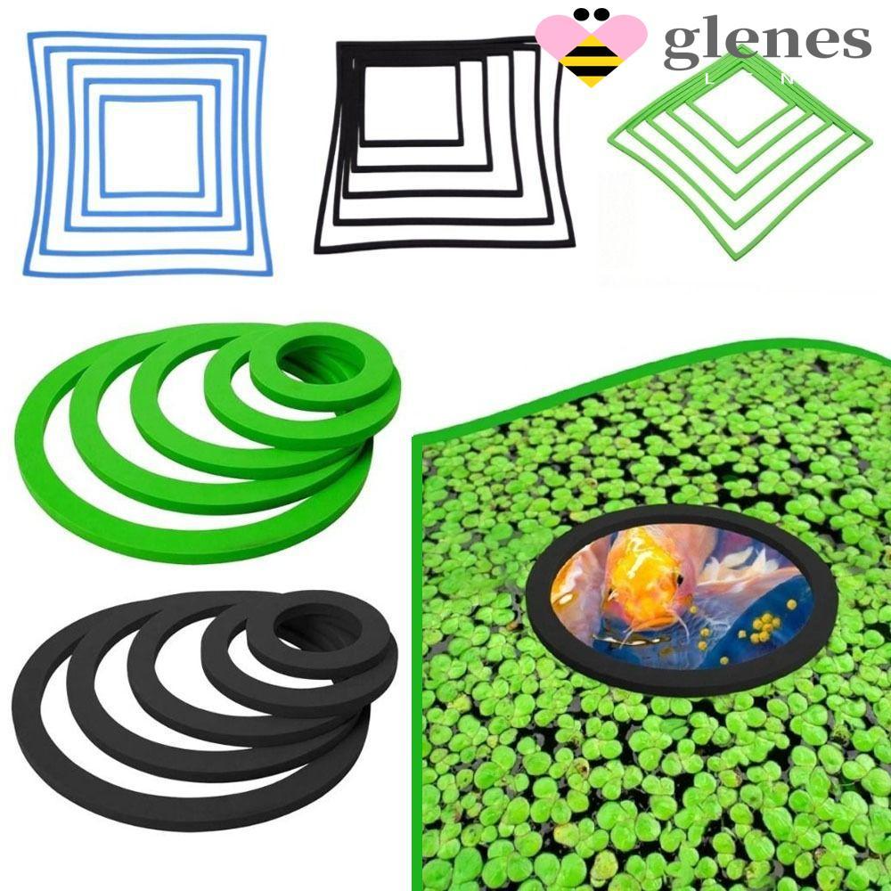 GLENES 5/10 ชิ้นพิพิธภัณฑ์สัตว์น้ําลอยน้ําพืช Corral, 5 ขนาด EVA แหวนให้อาหารปลา, อุปกรณ์สัตว์เลี้ยงรอบ/สแควร์ 80 -200 มิลลิเมตรทนทานลอยแหวนพืชถังปลา