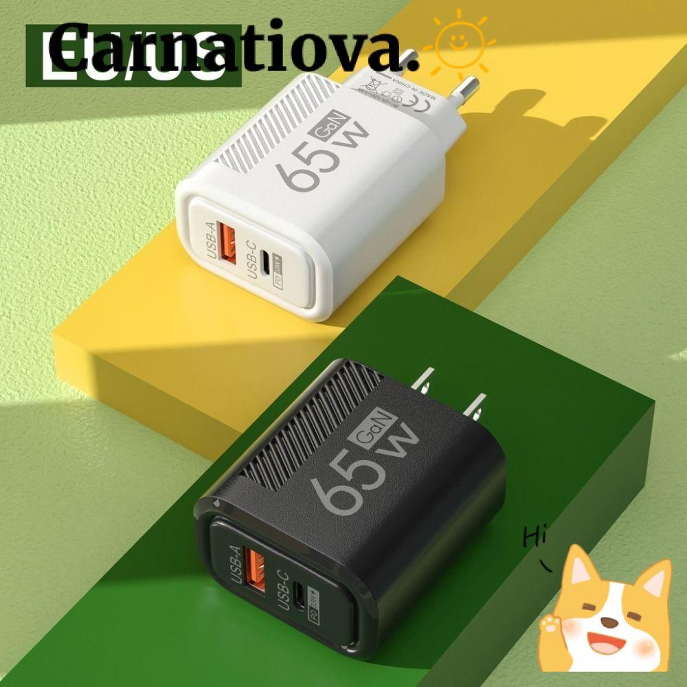 อะแดปเตอร์ชาร์จโทรศัพท์ ICRNATIO ชาร์จเร็ว USB A+C 65W GaN ปลั๊กชาร์จ, อุปกรณ์เสริม EU/US PD Type C USB C Charger สําหรับ //