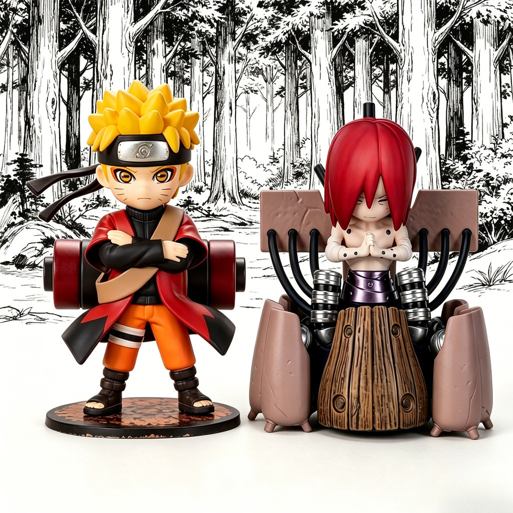 [ความลับ] POPMART Naruto Wars Xiao Organization Series ตกแต่งกล่องปริศนาของขวัญเล่นอินเทรนด์