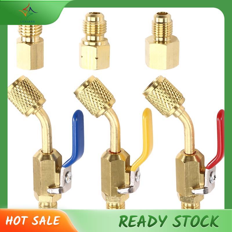 [luxiang.th] Refrigerant Angled Compact Ball Valve สําหรับ R410A R134A R12 R22 R502 Refrigerant Comp