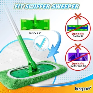 6 ชิ้นผ้าไมโครไฟเบอร์ม็อบ แบบรีusable ไม่ต้องใช้ไฟ สำหรับเปลี่ยนผ้าSwiffer Sweeper นุ่มหนา ดูดซับดี ทำความสะอาดง่าย
