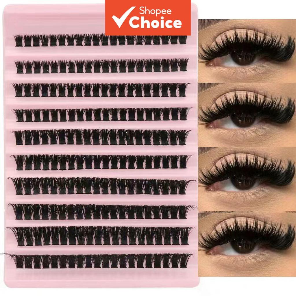 Ultra-Thin 0.03 มม.D-Curl DIY Eyelash Extensions 8-16 มม.ความยาวผสมธรรมชาตินุ่มนํากลับมาใช้ใหม่ Clusters สําหรับ Home และ Salon