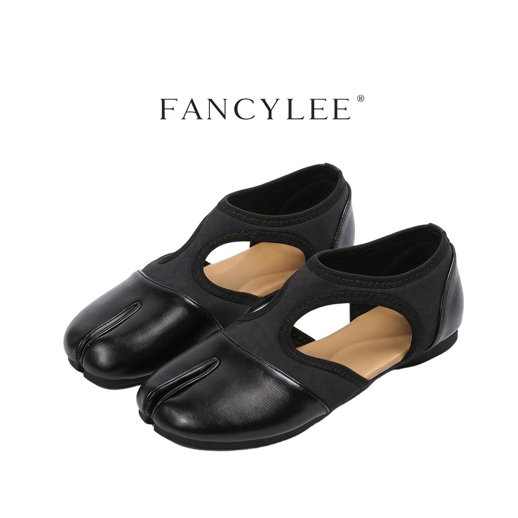 【 สินค้าใหม่ 】 Fancylee รองเท้าหัวแยก Tabi รูตัดข้าง นุ่มพับเก็บได้ เดินสบายทั้งวัน READY STOCK