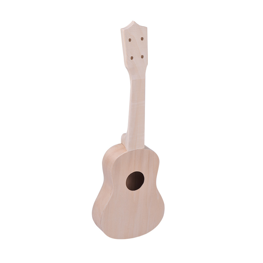 21 นิ้วที่ยังไม่เสร็จ DIY Ukulele Ukelele Uke ชุด Basswood Body & คอพลาสติก Fingerboard สะพานไนลอนสำ