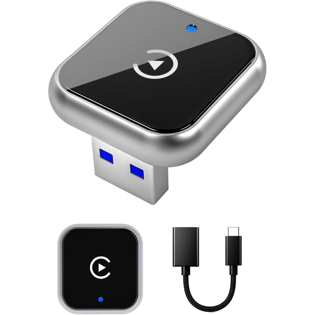 อะแดปเตอร์ CarPlay ไร้สายสําหรับ iPhone - การออกแบบขนาดเล็กที่ได้รับการอัพเกรด, ปลั๊ก USB/USB-C & Pl