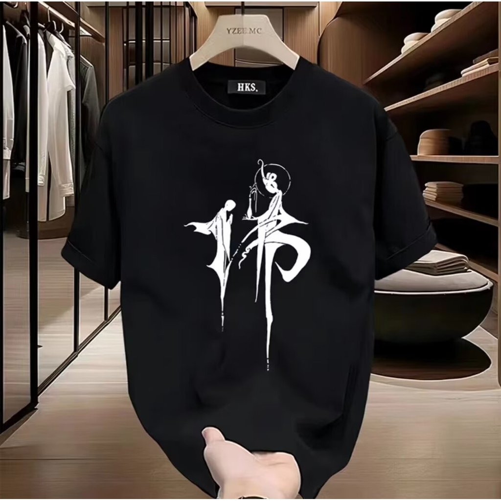 20262025เสื้อยืดแขนสั้นสไตล์ใหม่ผู้ชาย ins Street Wear ยุโรปอเมริกันสไตล์ฮิปฮอปรอบคอ Bottoming เสื้อ