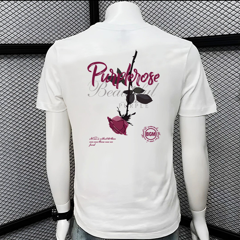 20262025เสื้อยืดแขนสั้นสไตล์ใหม่ผู้ชาย ins Street Wear ยุโรปอเมริกันสไตล์ฮิปฮอปรอบคอ Bottoming เสื้อ