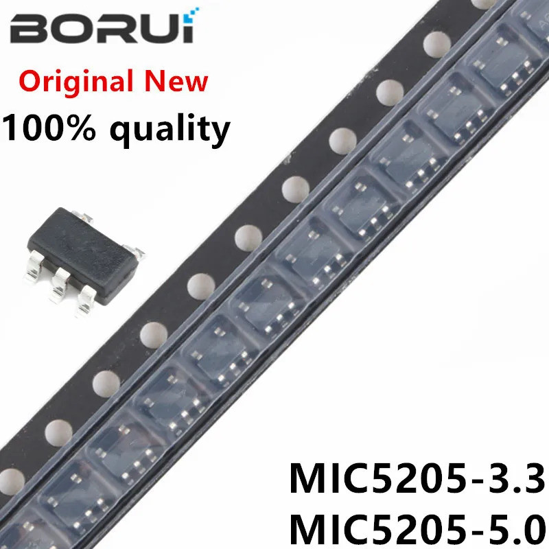 10pcs MIC5205-3.3YM5 MIC5205-3.3BM5 KB33 MIC5205 MIC5205-5.0YM5 MIC5205-5.0BM5 KB50 SOT-23-5 3.0 5.0