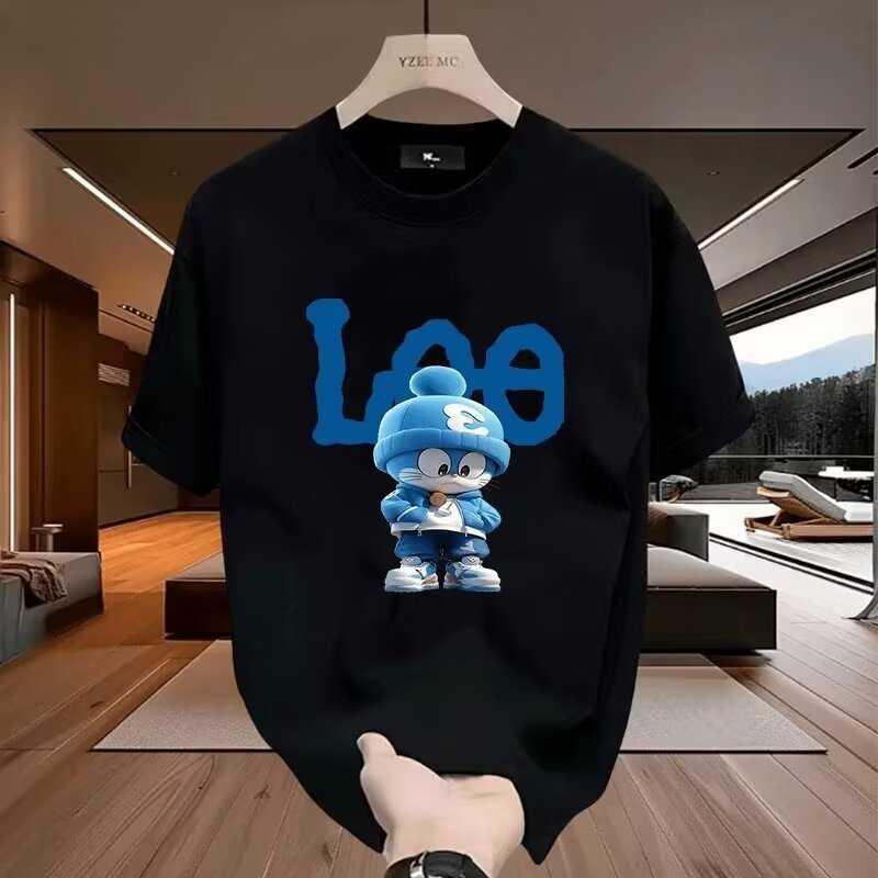 20262025เสื้อยืดแขนสั้นสไตล์ใหม่ผู้ชาย ins Street Wear ยุโรปอเมริกันสไตล์ฮิปฮอปรอบคอ Bottoming เสื้อ