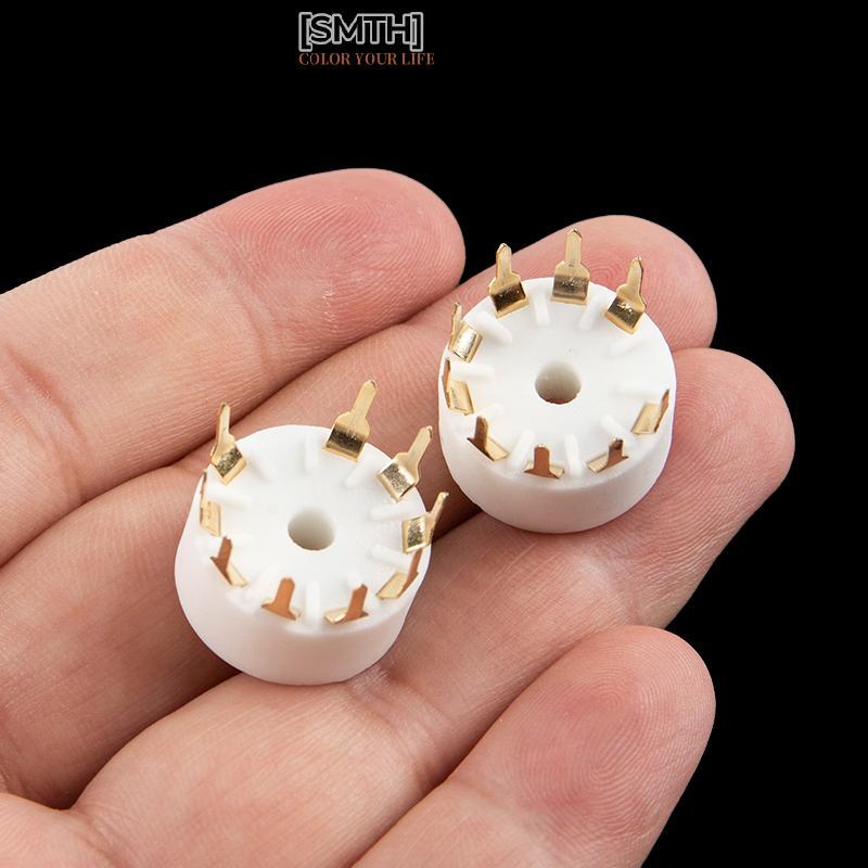 [SMTH] 5 ชิ้นเซรามิค 9pin B9A PCB Mount Tube Socket 12AX7 12AT7 Hifi Audio Vintage AMP สต็อกใหม่