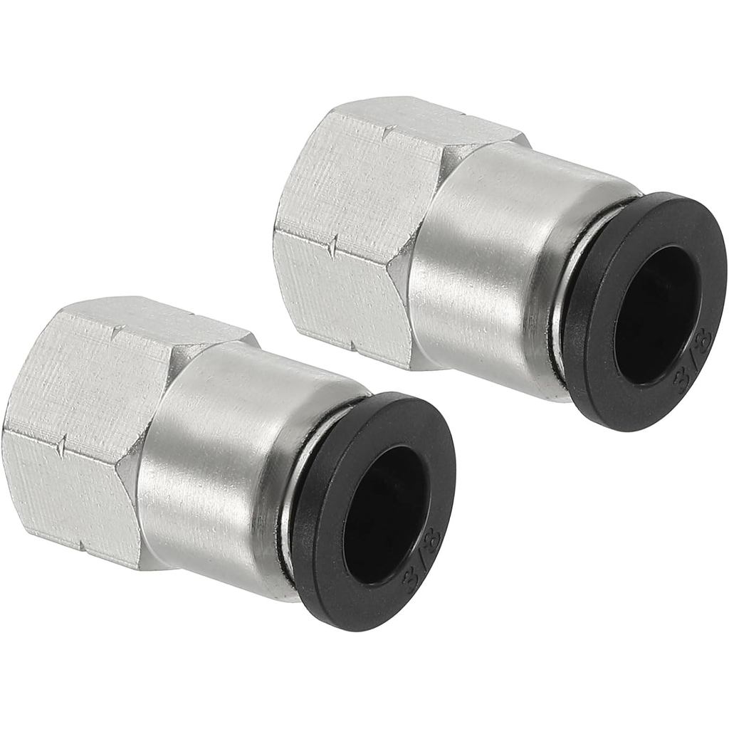 PATIKIL ท่อตรงหญิง Push to Connect อุปกรณ์, 2 แพ็คหญิงตรง 3/8 นิ้วหลอด OD x 1/8 นิ้ว NPT ด้าย Push t