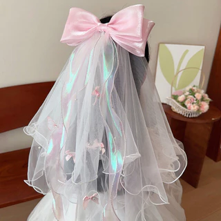 COD ผ้าคลุมหน้า โบว์ติดผม สีไล่โทน หลากหลายสไตล์ เหมาะสำหรับการแสดงในวันเทศกาล เจ้าหญิง