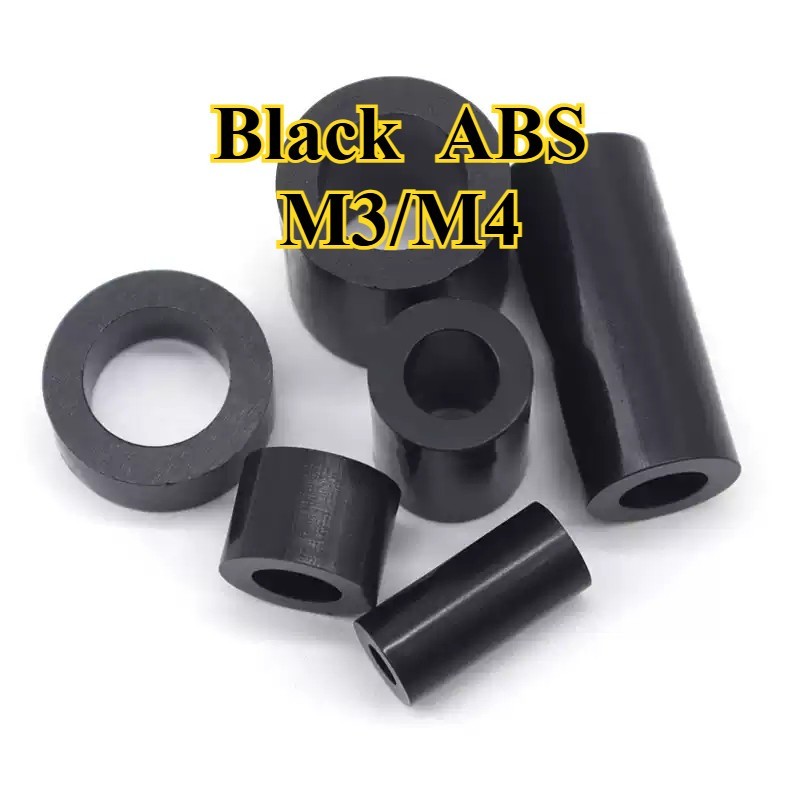 สีดํา ABS คอลัมน์แยกสกรูแขนไนลอนฉนวนกันความร้อนคอลัมน์ความสูงปะเก็นคอลัมน์พลาสติก Hollow กระบอกปะเก็