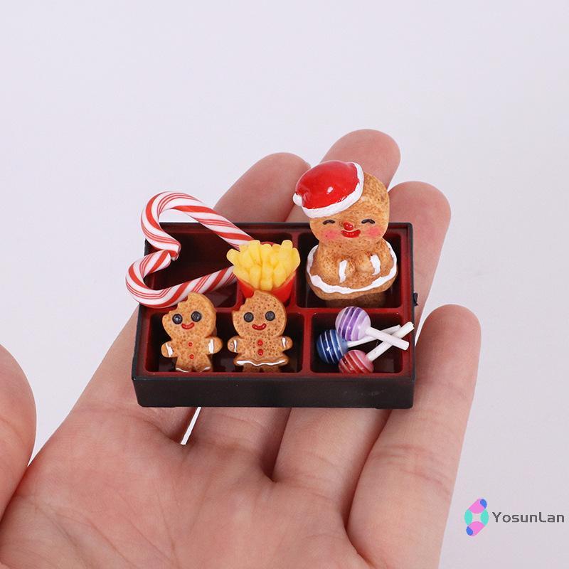YosunLan] 8/10PCS Dollhouse Miniature อาหาร Candy Stick บิสกิต Man รุ่นคริสต์มาสฉากกล่องเครื่องประดับ DIY ตกแต่งใหม่