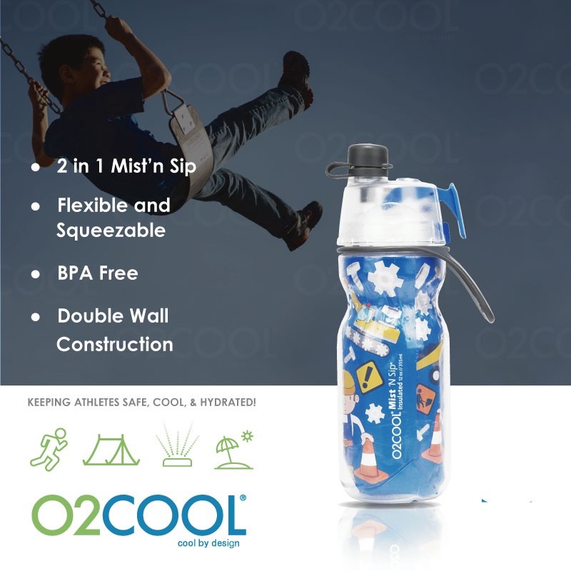 O2COOL Elite Mist N Sip - เด็ก (12oz / 355ml) - ขวดกีฬา / ขวดน้ํา / เก็บความเย็น / Summ