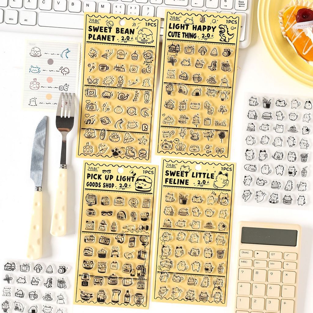 แสตมป์ใส Kawaii รูปแบบยางแสตมป์ใสซิลิโคนโปร่งใสแสตมป์ซีลสําหรับ DIY Scrapbooking การ์ดทําตกแต่ง