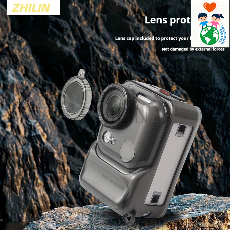 (ในสต็อก) สําหรับ Insta360 Go Ultra TPU Clear เคสป้องกันพร้อมเชือกป้องกันการสูญหายฝาครอบร่างกายโปร่งใสครอบคลุมเต็มรูปแบบฝาครอบเลนส์ป้องกันรอยขีดข่วนสําหรับ Insta360 Go Ultra thumbnail 6