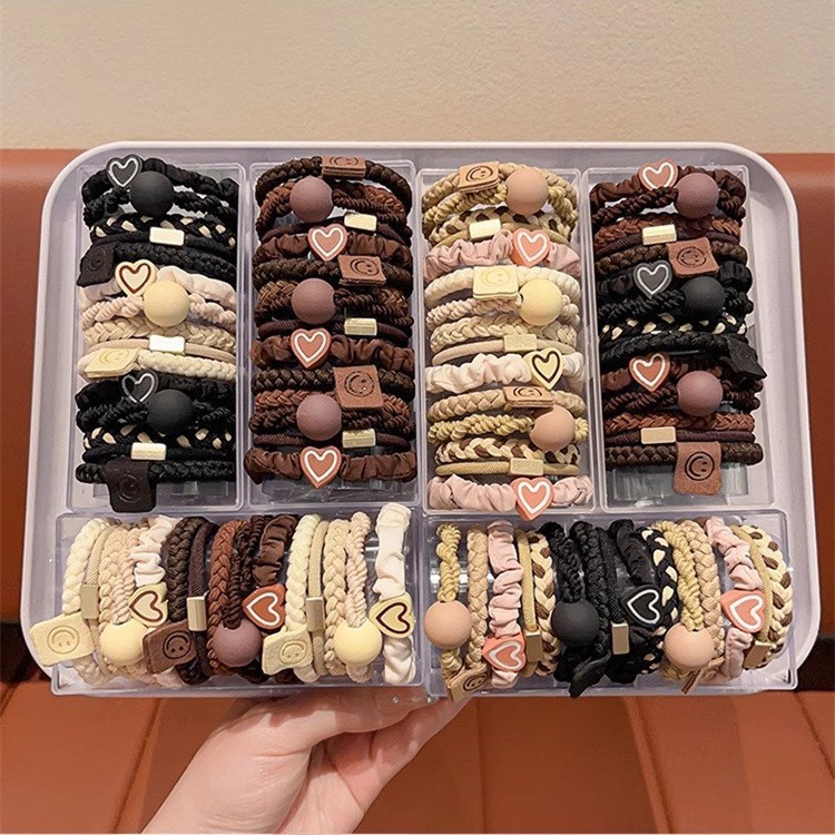 ผมหางม้าสีดำพร้อมยางรัดผมทนทาน มากับซองหนัง สำหรับขายส่ง