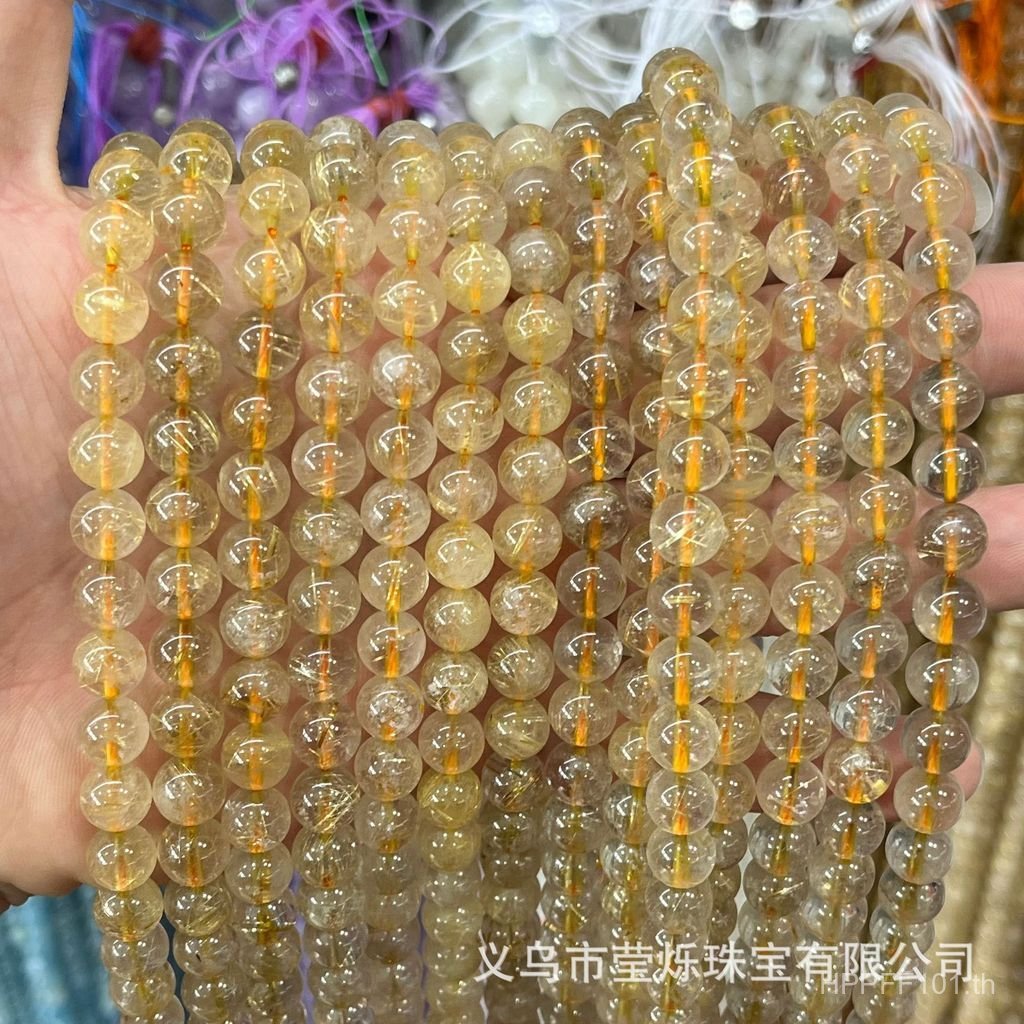 สร้อยคอคริสตัลลูกปัดหลวมทำมือกึ่งสำเร็จรูปธรรมชาติขายส่งอุปกรณ์เสริมสร้อยข้อมือ DIY เกรดลูกปัดกลม 7A