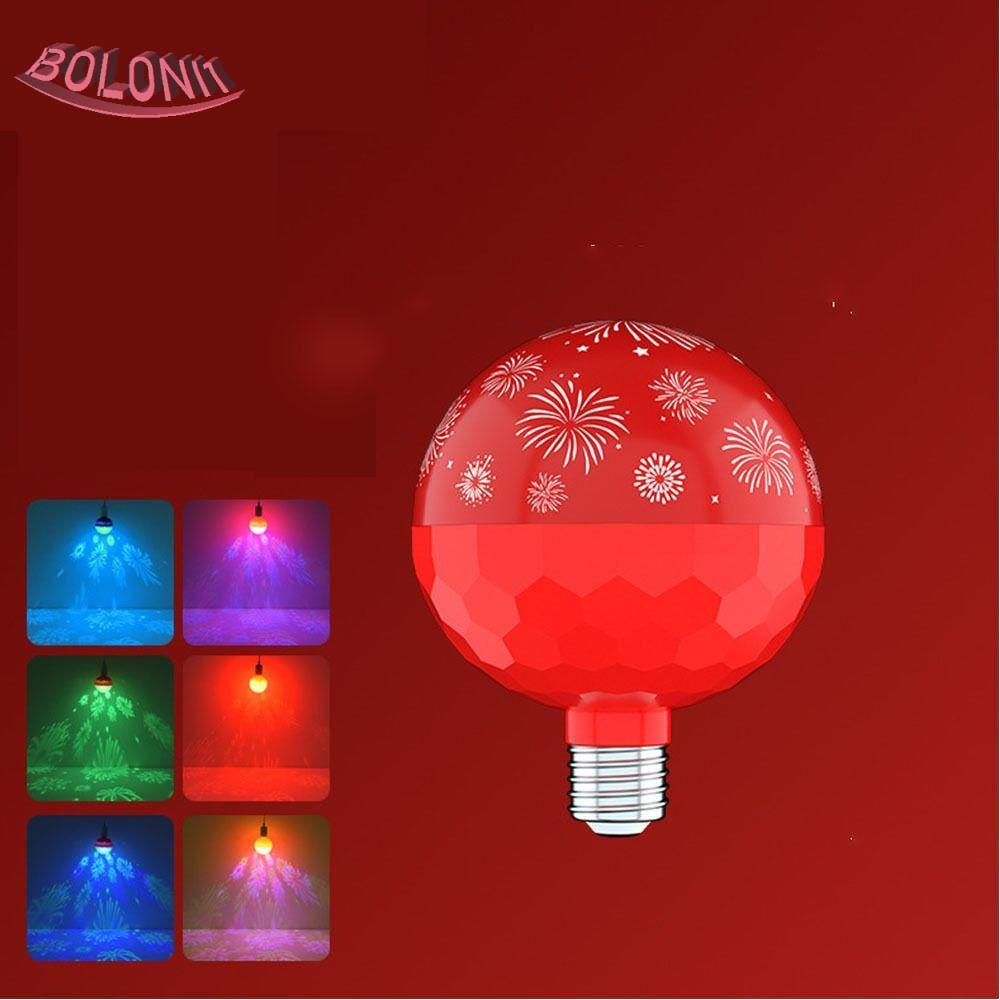 BO หลอดไฟหลากสีปีใหม่, หลอดไฟฉายภาพความสุขโชคดี, ความมั่งคั่งพรที่มีสีสัน E27 เกลียวปาร์ตี้ไฟกลางคืน