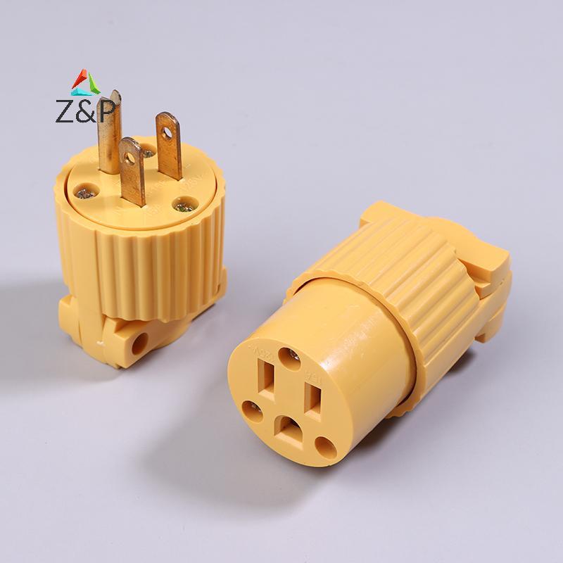 Z&P สีเหลือง America L5-15R L5-15P L6-15R 6-15P Type B 15A US อุตสาหกรรมปลั๊กชายหญิง 3 เสาล็อคสายไฟ 