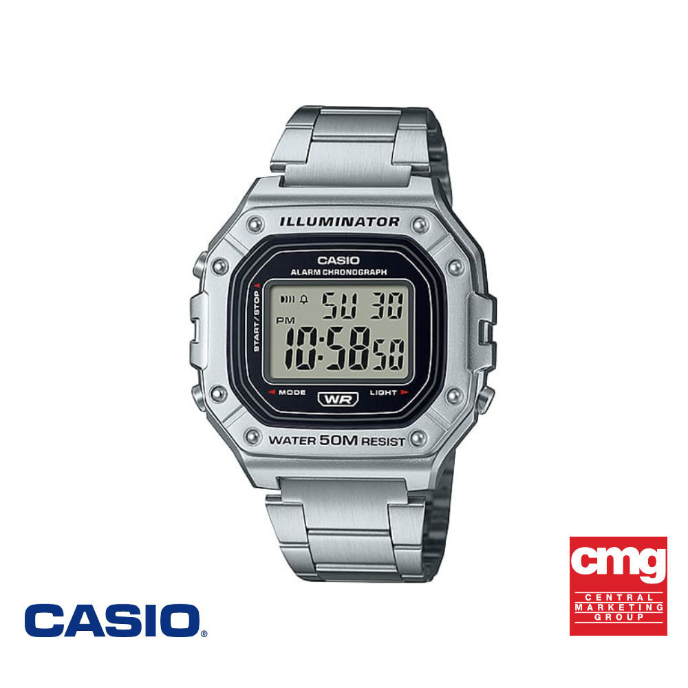 CASIO นาฬิกาข้อมือ CASIO รุ่น W-218HD-1AVDF วัสดุสเตนเลสสตีล สีเงิน