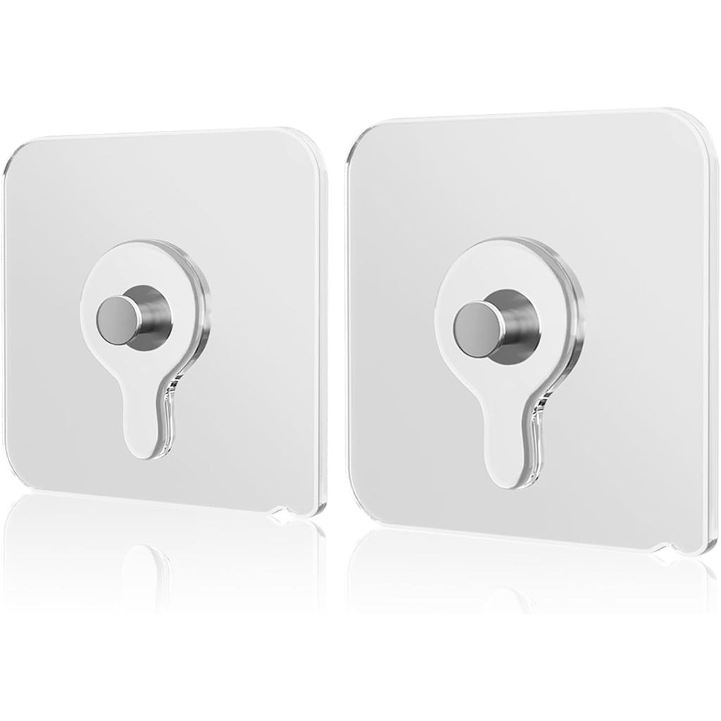 ตะขอกาว 2 แพ็คสําหรับป้อนนกหน้าต่าง Heavy Duty 44 Lbs กันน้ํา Weatherproof Non-Marking Self-Adhesive