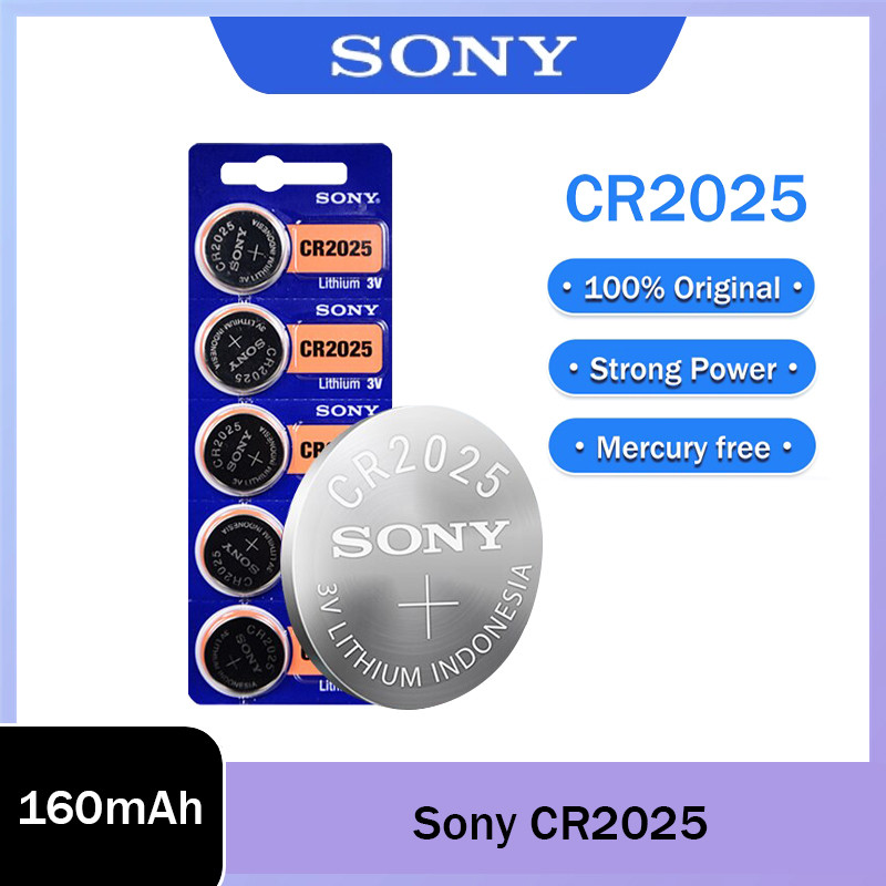 Sony CR2025 CR 2025 DL2025 ECR2025 แบตเตอรี่ลิเธียม 3V สําหรับรถยนต์ของเล่นนาฬิการีโมทคอนโทรลปุ่มเซล
