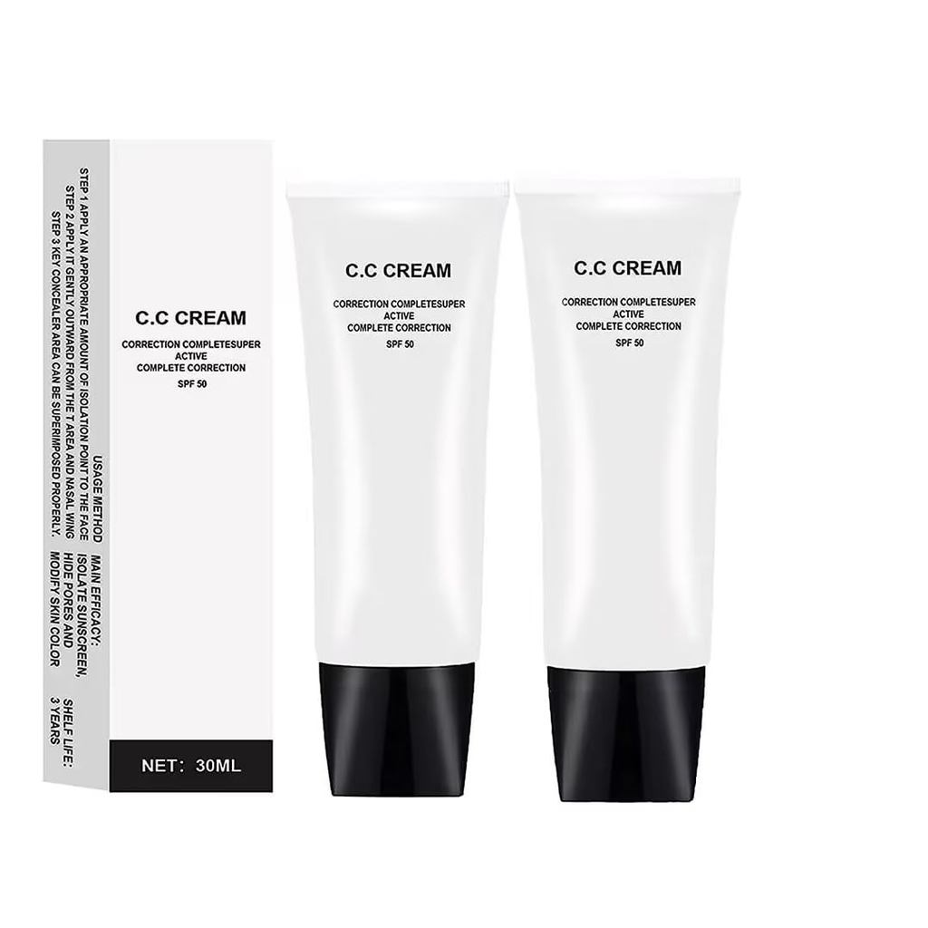ครีมปรับสภาพผิว CC Cream SPF 50 สำหรับใช้เป็นพรีเมคอัพ มอยส์เจอไรเซอร์และคอนซีลเลอร์ สีธรรมชาติ 2 PC