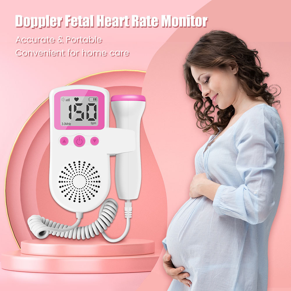 Doppler ทารกในครรภ์ Ultrasound Baby Heart Monitor ฟรีเจลแบบพกพา Baby Heartbeat Detector