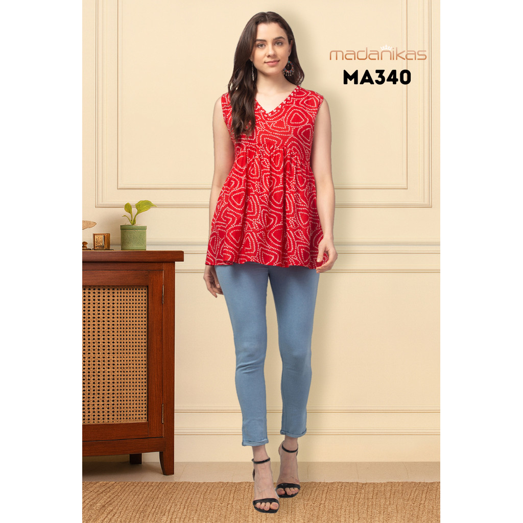 Madanikas Cotton Sleeve Short Kurti สําหรับผู้หญิง MA Series