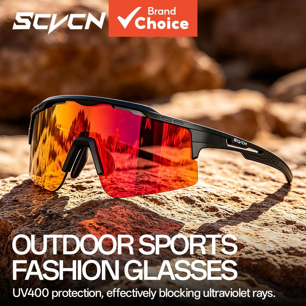 SCVCN UV400 แว่นกันแดดสําหรับปั่นจักรยาน ปกป้องสายตาจากรังสี UV เหมาะสําหรับการขี่จักรยานและกิจกรรมกลางแจ้ง