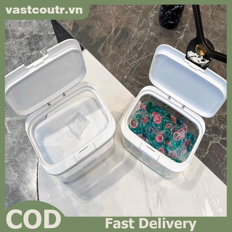 COUTR Laundry Pod Container, Laundry Pod Holder, Sealed And Automatic Pop-Up, Large Capacity with La