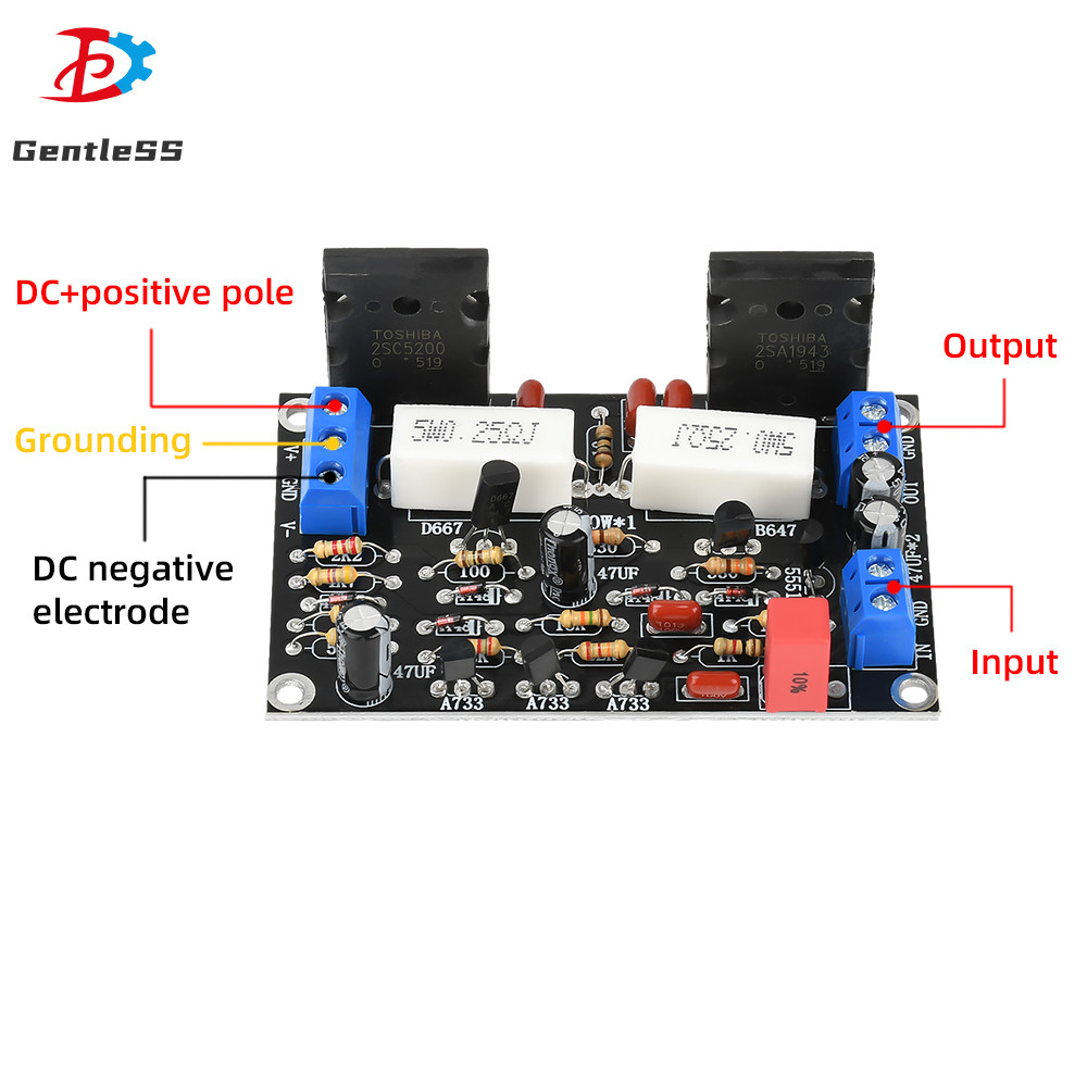 DC-10V-45V 100W 2SC5200 2SA1943 Mono High-Power Power Amplifier Board HIFI เครื่องขยายเสียงโมดูล