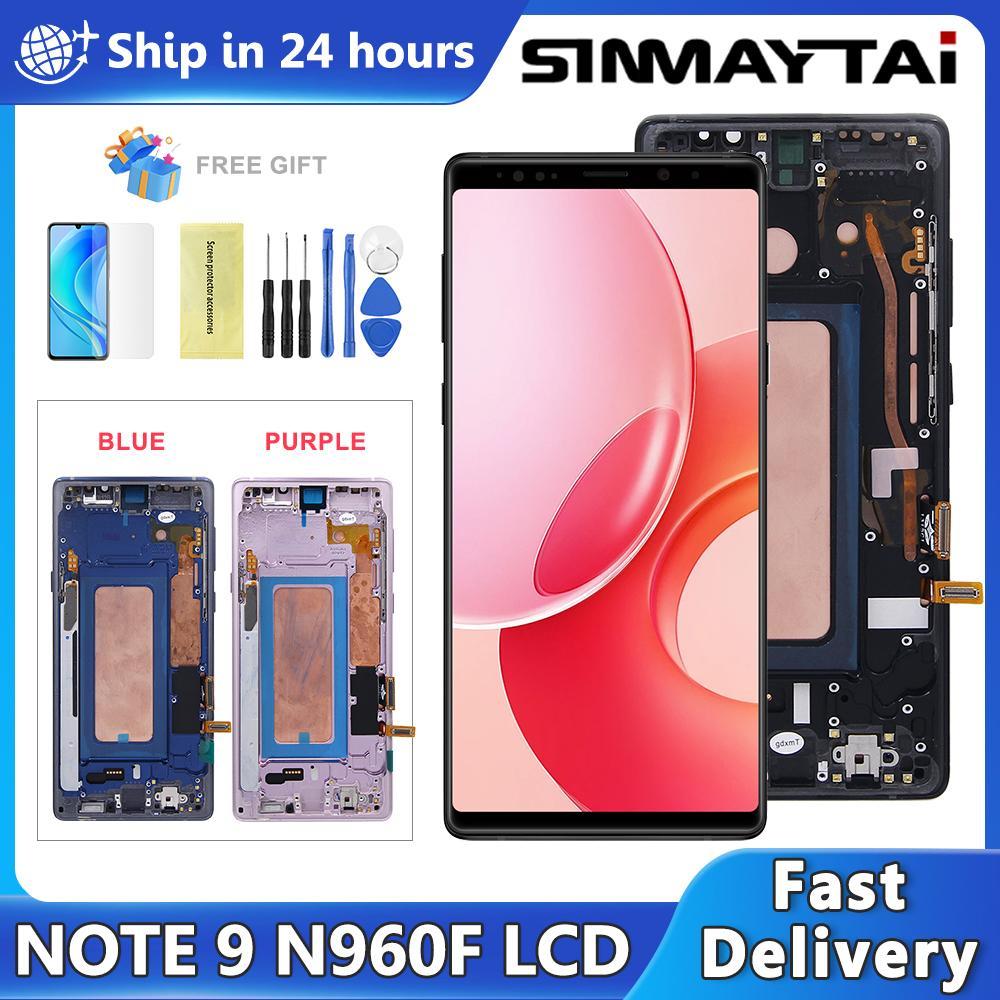 Note9 หน้าจอสําหรับ Samsung Note9 จอแสดงผล LCD Touch Screen Digitizer Assembly สําหรับ Samsung หมายเหตุ 9 N960F N960U N9600 จอแสดงผล