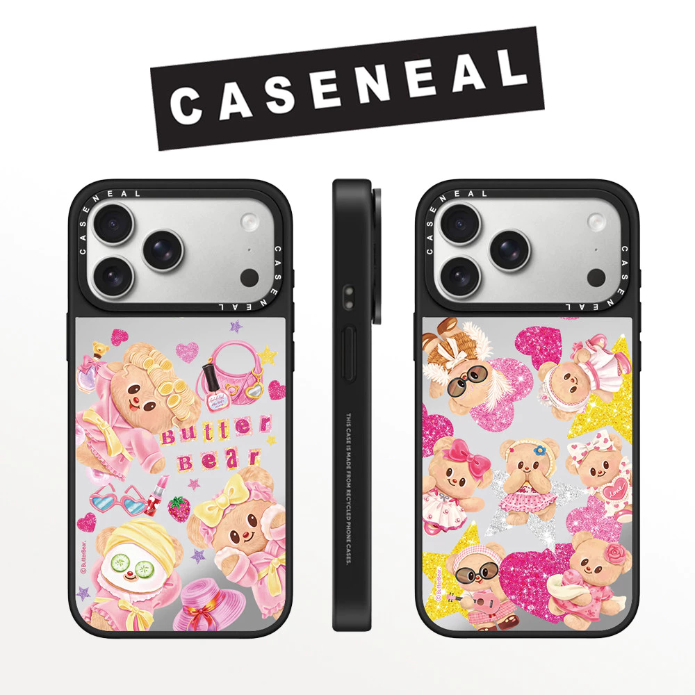 Drop proof CASENEALเคสโทรศัพท์สําหรับiPhone 17ProMax 17pro 17 air 16promax 16 15promax 15 14promax 13 13promax hard Caseน่ารักเนยหมี12 12PromaxกรณีiPhone 14กรณีคุณภาพสูง