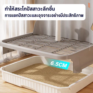 ห้องน้ํากระต่าย ของใช้กระต่าย ลิ้นชักห้องน้ำสัตว์เลี้ยง พื้นที่ขนาดใหญ่ ด้วยแผ่นกั้น ทำความสะอาดง่าย
