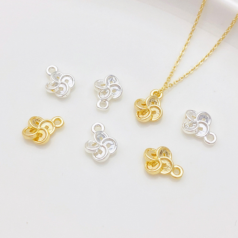 14K Gold-clad สี-รักษาเหรียญทองแดงลูกปัดจี้ขนาดเล็ก Handmade diy สร้อยข้อมือสร้อยคอจี้เหรียญทองจี้อุ