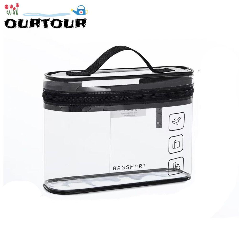 URTOUR กระเป๋าใส่อุปกรณ์อาบน้ํา, ที่เก็บเครื่องสําอาง PVC ความจุขนาดใหญ่, กระเป๋าเก็บของสําหรับเดินทางกันน้ําแบบหนาแบบพกพา
