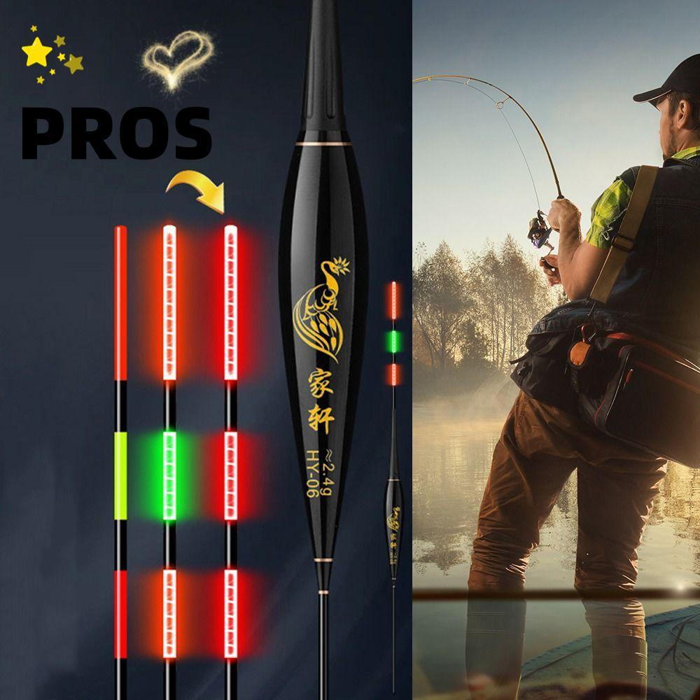 PROS อิเล็กทรอนิกส์ตกปลาลอย, 2 แสงไฟท้ายยาวลอย,ลื่น Drift Tube Indicator Buoy Strike Bobbers ทุ่นตกปลากลางคืน