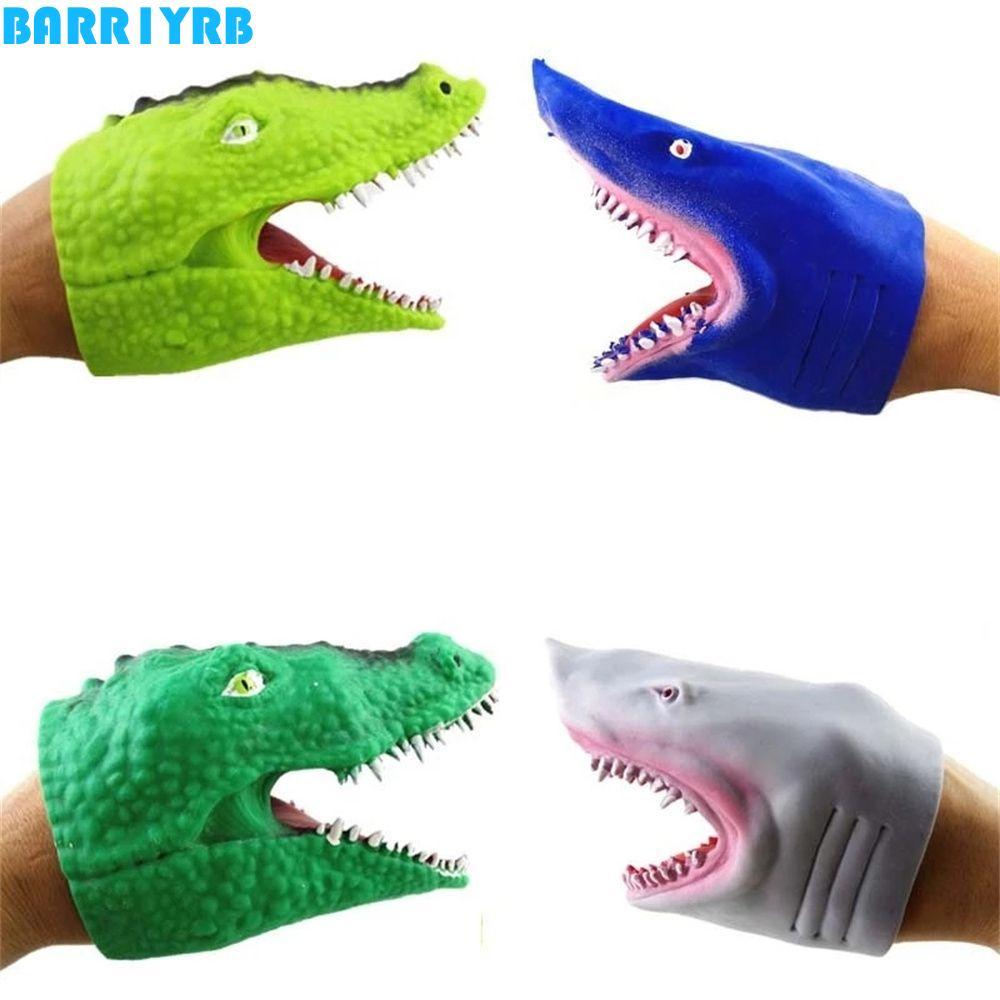 BARR1YRB Shark Hand Puppet ตุ๊กตานิ้วมือเด็กบทบาทเล่นของเล่นสัตว์ของเล่น Tell Story Prop น่ารักนิ้วมือหุ่น
