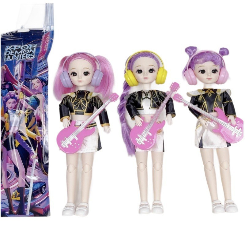 ใหม่ KPop Demon Hunters 2 นิ้ว 17 ร่วมตา 3 มิติพร้อมเพลงเบา Rumi Zoe Mira