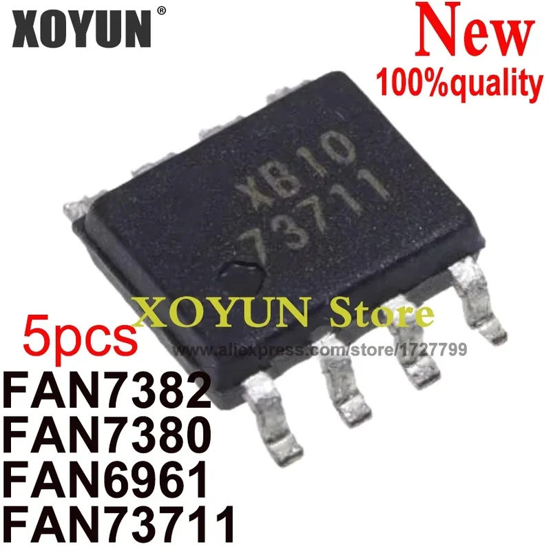 (5 ชิ้น) ใหม่ FAN7382 FAN7380 FAN6961 FAN73711 FAN73711MX SOP-8 ชิป ic ในสต็อก HXQX