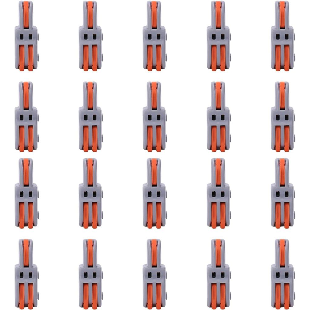 20 ชิ้น 1 ถึง 2 Quick Splitter Wire Terminals, AWG 28-12 Lever Nut Wire Connector (สายไฟต้องการ Stri
