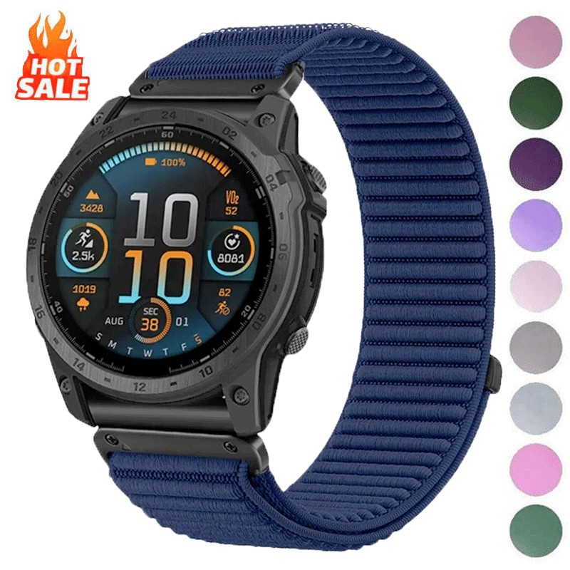26 22 20 มม.สายไนลอนสําหรับ Garmin Fenix 8 51 มม.47 43 6/6x/6s/7/7x//7s5/5x Sport Loop สร้อยข้อมือนาฬิกาอุปกรณ์เสริมเปลี่ยน