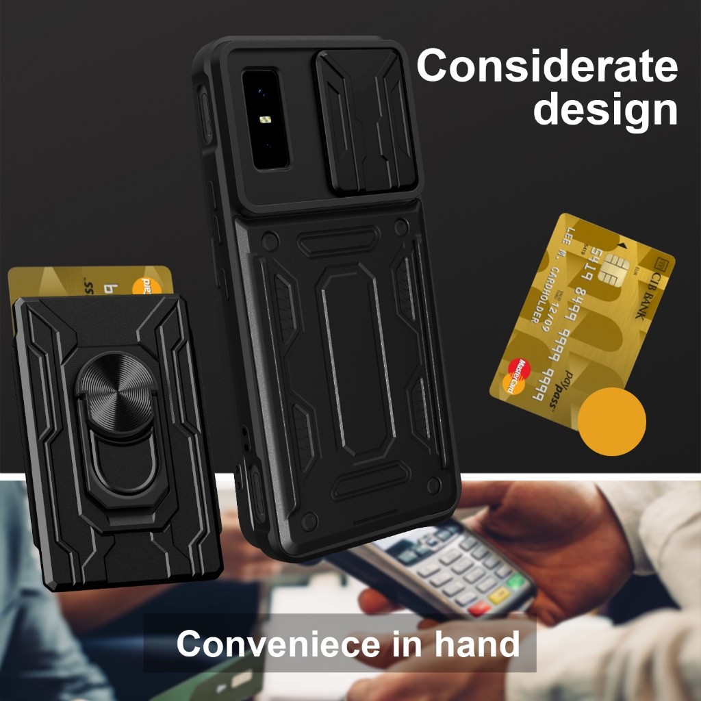 Infinix GT30 - GT30 PRO - CardX Flip Lens Card Ring เคสเกราะที่ทนทานกันกระแทก