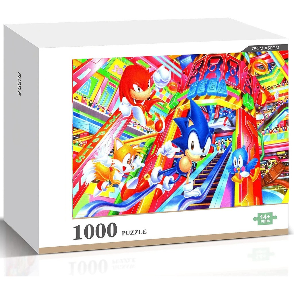 Knuckles Echidna Gallery Sonic the Hedgehog จิ๊กซอว์ไม้สีสันสดใสสําหรับเด็กอะนิเมะของเล่นเกมทางปัญญา