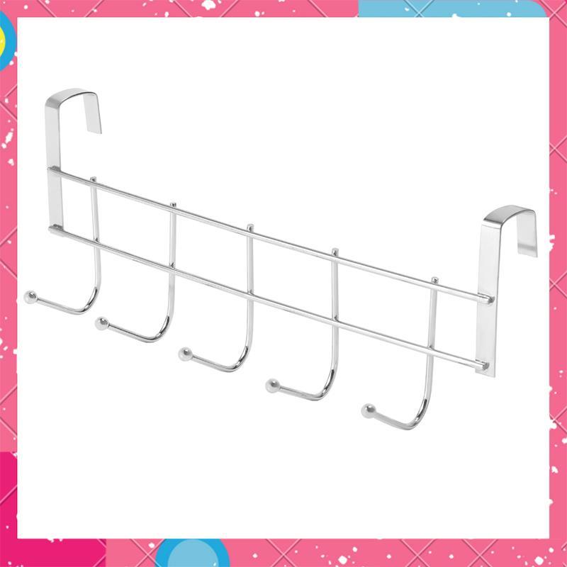 Over the ประตู 5 ตะขอบ้านห้องน้ํา Organizer Rack เสื้อผ้า Coat หมวกผ้าเช็ดตัวแขวนสแตนเลส Good Load-B
