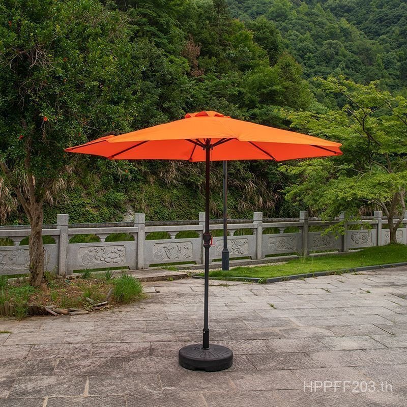 ร่มพักผ่อน Iron Rod Cafe Sunshade Pavilion กลางแจ้งร่มคอลัมน์ศูนย์ร่ม Hand-Cranked Stall Straight Ro