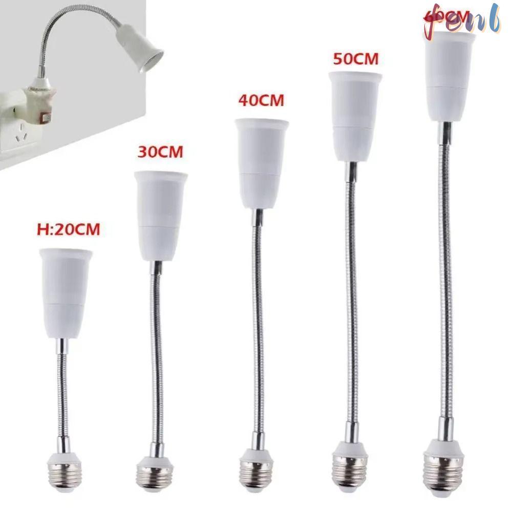 FENL ตัวแปลงผู้ถือโคมไฟ, ยาว E27 ถึง E27 หลอดขยายหลอดไฟ LED, คุณภาพสูงยืดหยุ่น 20/30/40/60 ซม.หลอดไฟเกลียวซ็อกเก็ตแปลงบ้าน